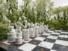 Pokemon Chess Set with Wooden Chessboard – Handmade 3D Anime Pieces Game Set picture