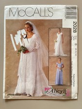 1990's Alicyn McCall's Misses' Bridal Gown, Dress Pattern 2028 Size 8-12 UNCUT picture