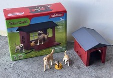 Schleich Farm World 42722 Dog Kennel with Golden Retriever Dogs SET new W/box picture