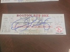 dennis eckersley signed final career game played last ticket stub autographed  picture