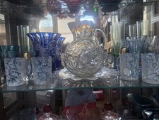 GORGEOUS FENTON DAISY & FERN WHITE OPALESCENT PITCHER and 4 TUMBLERS picture
