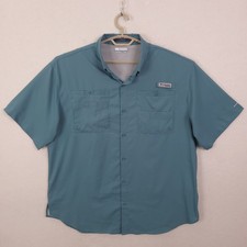 Columbia PFG Tamiami II Shirt Mens XL Gulf Stream Teal Blue Short Sleeve Fishing picture