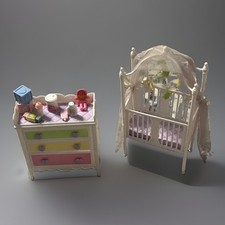 Vtg 2005 Barbie Midge Baby Play All Day Nursery Gift Set Crib Dresser Accessorie picture