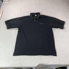 Vintage Columbia Polo Shirt Mens Large Black  Knit Casual Outdoor Top Camp Fish picture