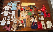 Vintage Brunette 1960s Ken Doll & Huge Lot 60s Clothes Outfits & Accessories picture