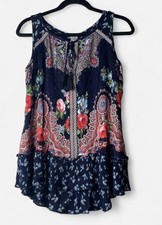 Bila Floral Sleeveless Embroidered Boho Blouse Top picture