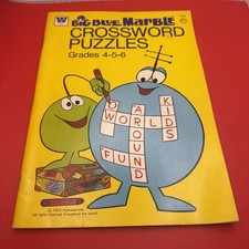 Vintage 1976 Whitman Big Blue Crossword Puzzles Grades  4 5 6 Activity Workbook picture