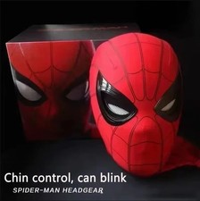 NEW Spider-Man Mask Moving Eyes Cosplay Prop -Control Ring Blink Manual version picture