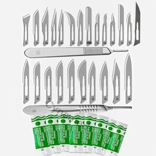 100 Sterile Surgical Blades with FREE Scalpel Knife Handle Medical Dental Tools picture