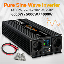 4000W 5000W 6000W Car Power Inverter 12V to 110V Pure Sine LCD Converter Camping picture