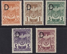 Stamp Germany Poland General Gov't Revenue WWII Court Document Set MNH picture