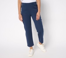 Anybody Women's Pants Sz M Tall All-Stretch Twill Straight Leg Ankle Blue picture