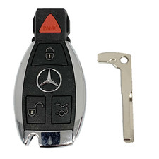 OEM Mercedes Benz Remote Fob + Uncut Key Insert IYZDC07 DC10 DC11 DC12 (SHP) picture