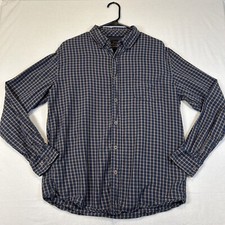 Weatherproof Vintage Long Sleeve Button Down Mens Shirt Size Large Teal Check picture