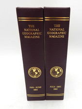 Vintage 2003 National Geographic Magazines in Leather Case Complete Year picture
