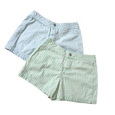 Gap Kids Y2K Shorts Bundle Size 10 Blue Floral Green Gingham Cotton Casual picture