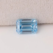 CERTIFIED 8.30 Ct Earth-Mined Natural blue Diamond Emerald Cut LOOSE VVS1/ 15 mm picture