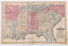 1852 Map Georgia Tennessee Florida South Carolina Alabama Mississippi Louisiana picture