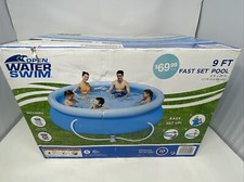 BESTWAY OPEN WATER SWIM 9' Fast Set Inflatable Swimming Pool W/ Filter Pump NEW picture