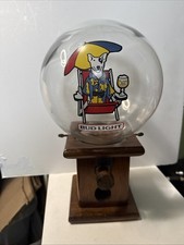 Vintage Bud Light Spuds Mackenzie, Wood/Glass, Candy Or Gum Ball Dispenser. picture