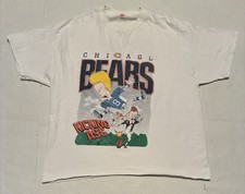 Vintage Chicago Bears Beavis Butthead Football Tshirt White Size XL  RARE picture