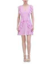 BCBGMAXAZRIA Pleated Ruffled Mini Dress MSRP $268 picture