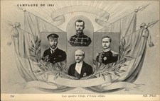 WWI Allied leaders Historical Event ND. Phot. c1910s Vintage Postcard picture