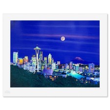 David Gallegos Seattle Moon Ltd. Ed. Serigraph PP Ed. Hand Signed, LOA picture