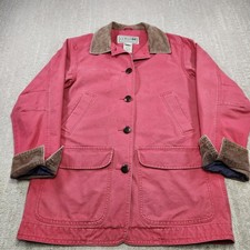 VTG LL Bean Chore Jacket Women XS Adirondack Barn Coat Lined Corduroy Collar  picture