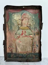 19th C Mexican Santo Niño de Atocha Retablo Oil on Tin Religious Folk Art picture