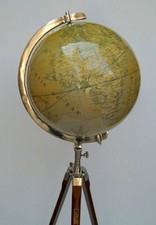 Big Floor World Globe on Adjustable Wooden Tripod Stand 12″ Atlas Decor gift picture