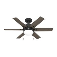Hunter Fan 44 in Casual Matte Black Indoor Ceiling Fan with Light and Pull Chain picture