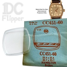 Hamilton Beldon CLD Watch Crystal G-S CC451-60 25.7 x 25.7 mm 1951 NOS Read picture