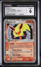 2005 Pokemon Flareon ex 108/113 Ultra Rare Holo Delta Species CGC 6 Vintage picture