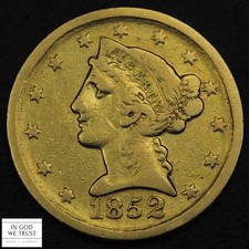 1852 D Dahlonega Liberty Head Five Dollar Gold Half Eagle $5 picture