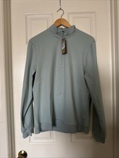 Nike Tour Men's Medium 1/2 Zip Golf Top Ocean Cube/Black FZ7522-395 NEW picture
