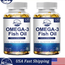 2PACKS Omega 3 Fish Oil Capsules 3x Strength 3600mg EPA & DHA, Highest Potency picture