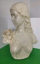 1999 Classical Solid Heavy Resin Bust Sculpture Boutonniere Maiden Statue 24