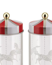 Alessi Circus Set 2 Containers Jars Multicolor Glass Spice Holder 4.73x2.09