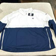 Nike Dallas Cowboys NFL On Field Pullover Jacket Mens 4XL White Blue picture