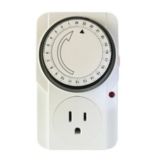 120v Analog Timer Single Outlet 24 Hour Grounded Lamp Grow light Quality UL picture