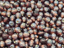 200 VTG Ceramic Lined Transparent Purple Glass 7mm Round Beads Jewelry Crafts picture