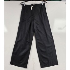 Madewell Pull-On Straight Pants Drapey Twill L Black NWT $98 NT523 0107 picture