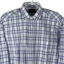 UNTUCKit Tamellini Button Up Shirt Mens Small Regular Purple Plaid Cotton NEW picture