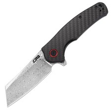 CJRB CUTLERY Folding Knife Crag (J1904) Rose Damascus Steel Blade Carbon Fibe... picture