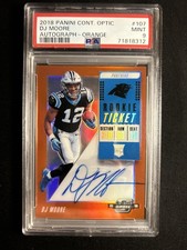 2018 Panini - Rookie Ticket RPS Autographs D.J. Moore #107 Orange Prizm /49  picture