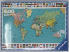 Vintage 1971 Ravensburger World Map Puzzle 1500 Pc Factory Sealed West Germany picture