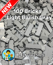 Genuine LEGO Light Bluish Gray 1x1 1x2 1x3 1x4 Bricks Mix #3005 3004 100 Pcs 99g picture