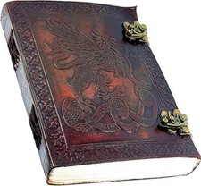 Leather Bound Vintage Journal Handmade 200 Unlined Paper Diary Gift picture