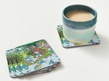 The Smurfs Coasters Set of 4 4x4 in Neoprene Smurf's Summer Vintage Styled picture
